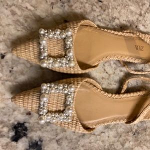 Zara  Glam Slingbacks size 9 beige